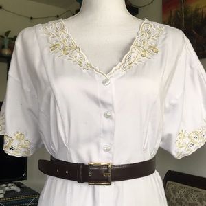 Brown genuine leather w/ gold accent